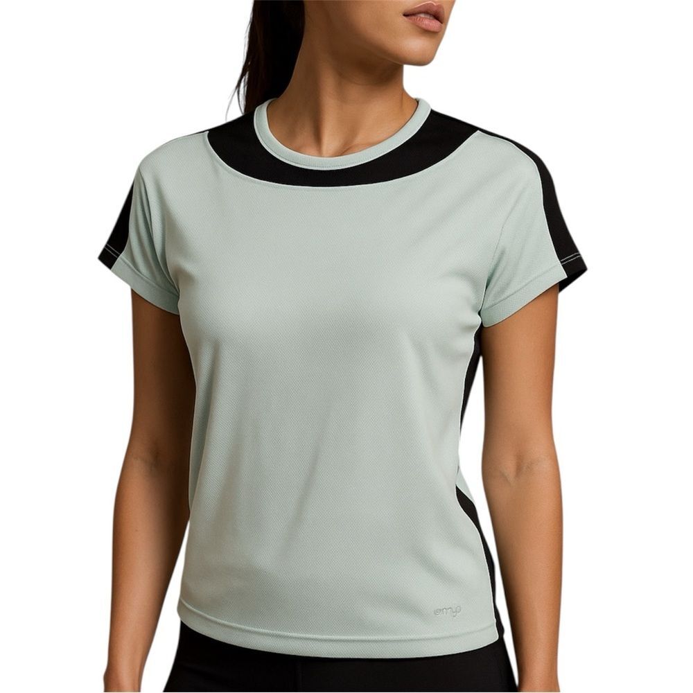 Avia Blue and Black Y2K Fitted Short Sleeve Tee M
